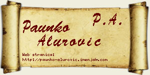 Paunko Alurović vizit kartica